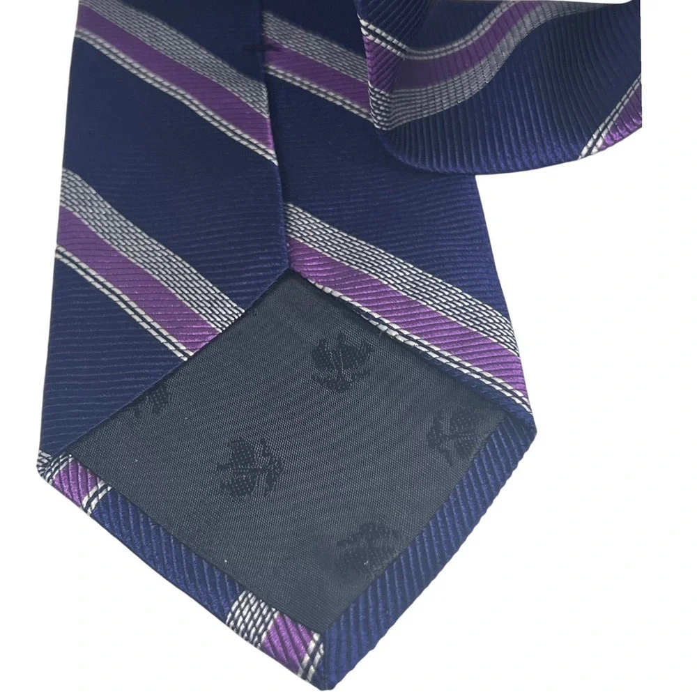 Brooks Brothers Silk Tie Mens OS‎ Blue Purple Striped Repp Made in USA England